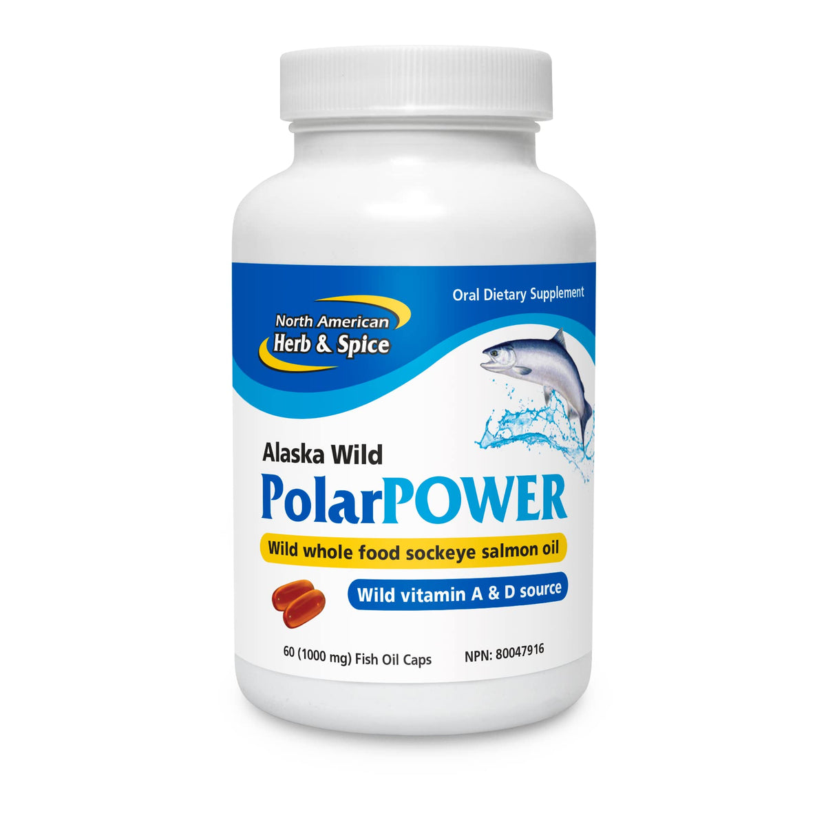 Polar Power Gel-Capsules de North American Herb & Spice, bouteille pratique pour oméga-3.