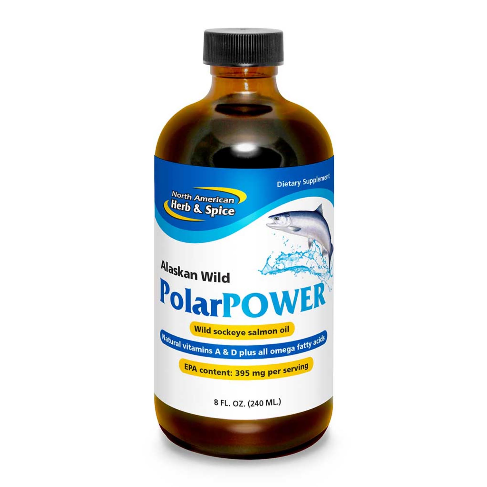 PolarPower: bouteille huile saumon sockeye, source d'oméga-3 pour le quotidien.