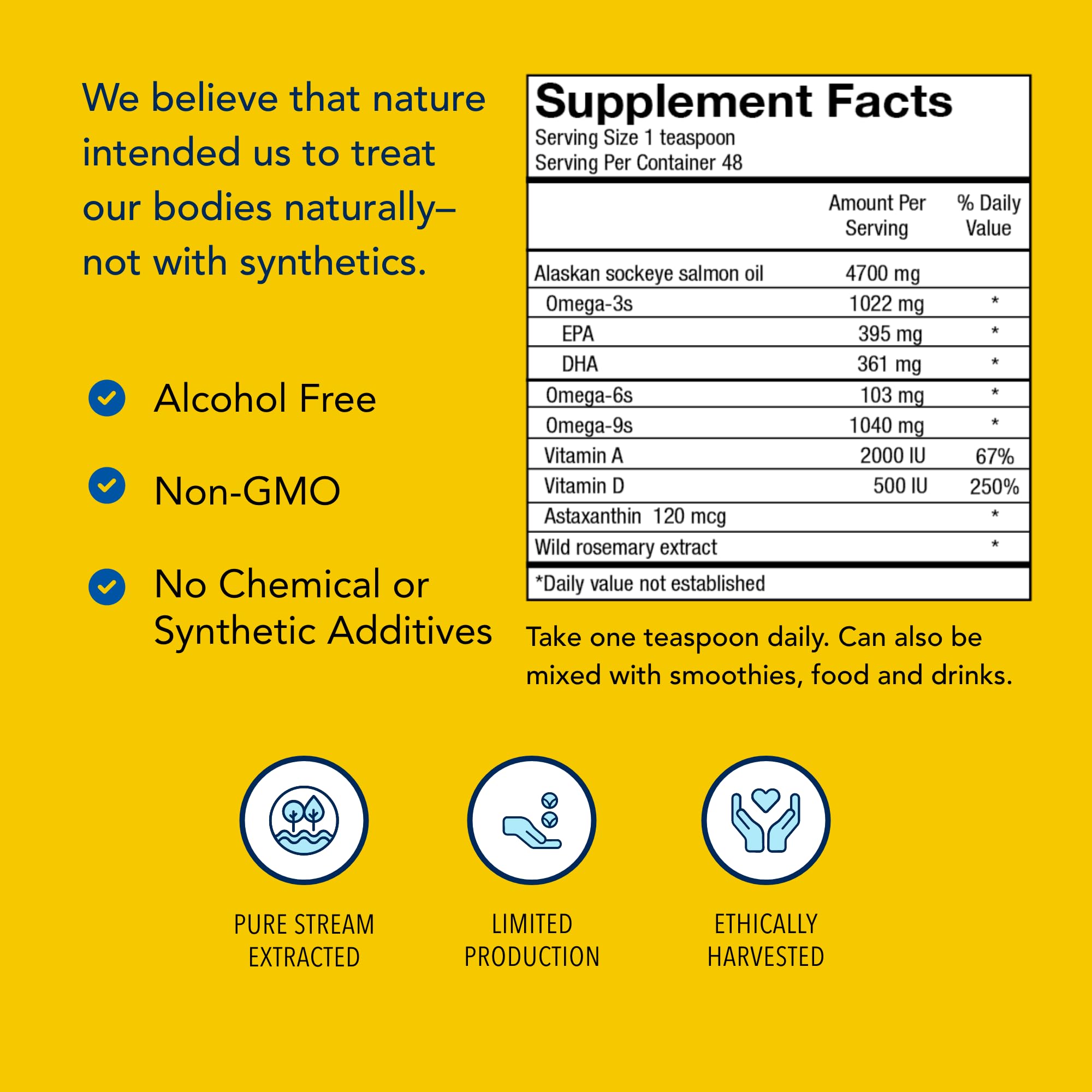 Ingrédients naturels: saumon sauvage et romarin sans additifs.
