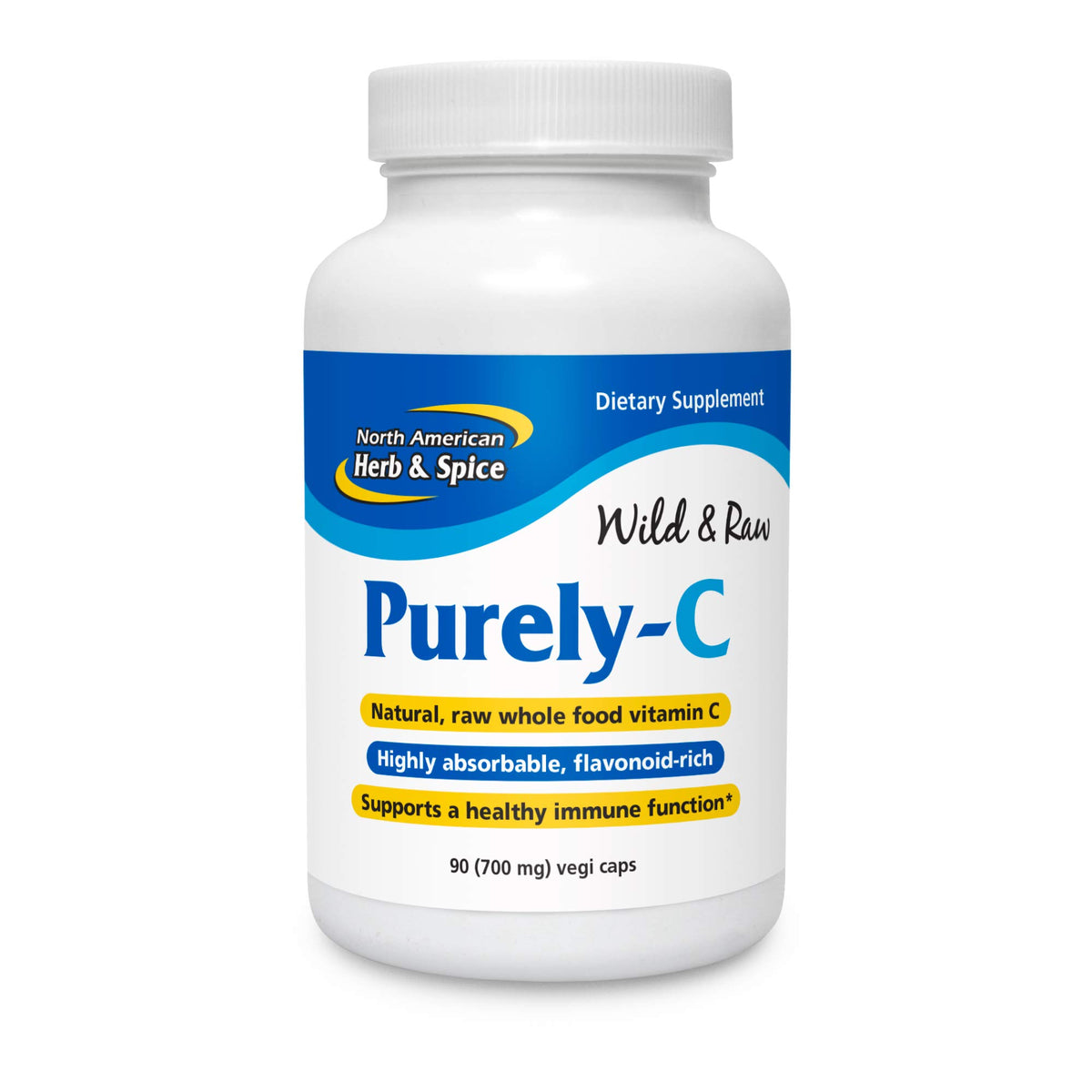 Purely-C par NORTH AMERICAN HERB & SPICE: capsules dans bouteille pour soutien potentiel immunitaire