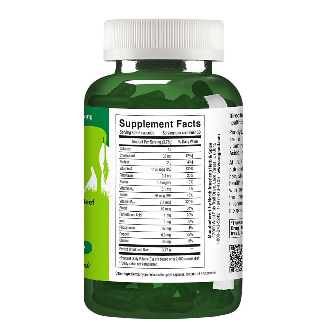 Capsules PurelyLiver, faciles à avaler pour un apport nutritionnel quotidien.