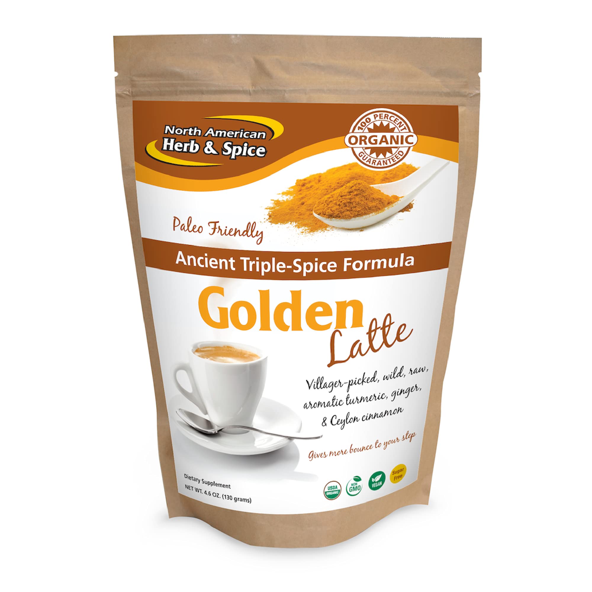 NORTH AMERICAN HERB & SPICE – poudre dorée pour latte, arômes riches