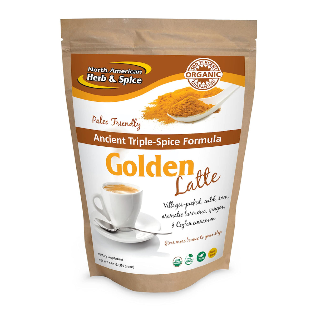 NORTH AMERICAN HERB & SPICE – poudre dorée pour latte, arômes riches