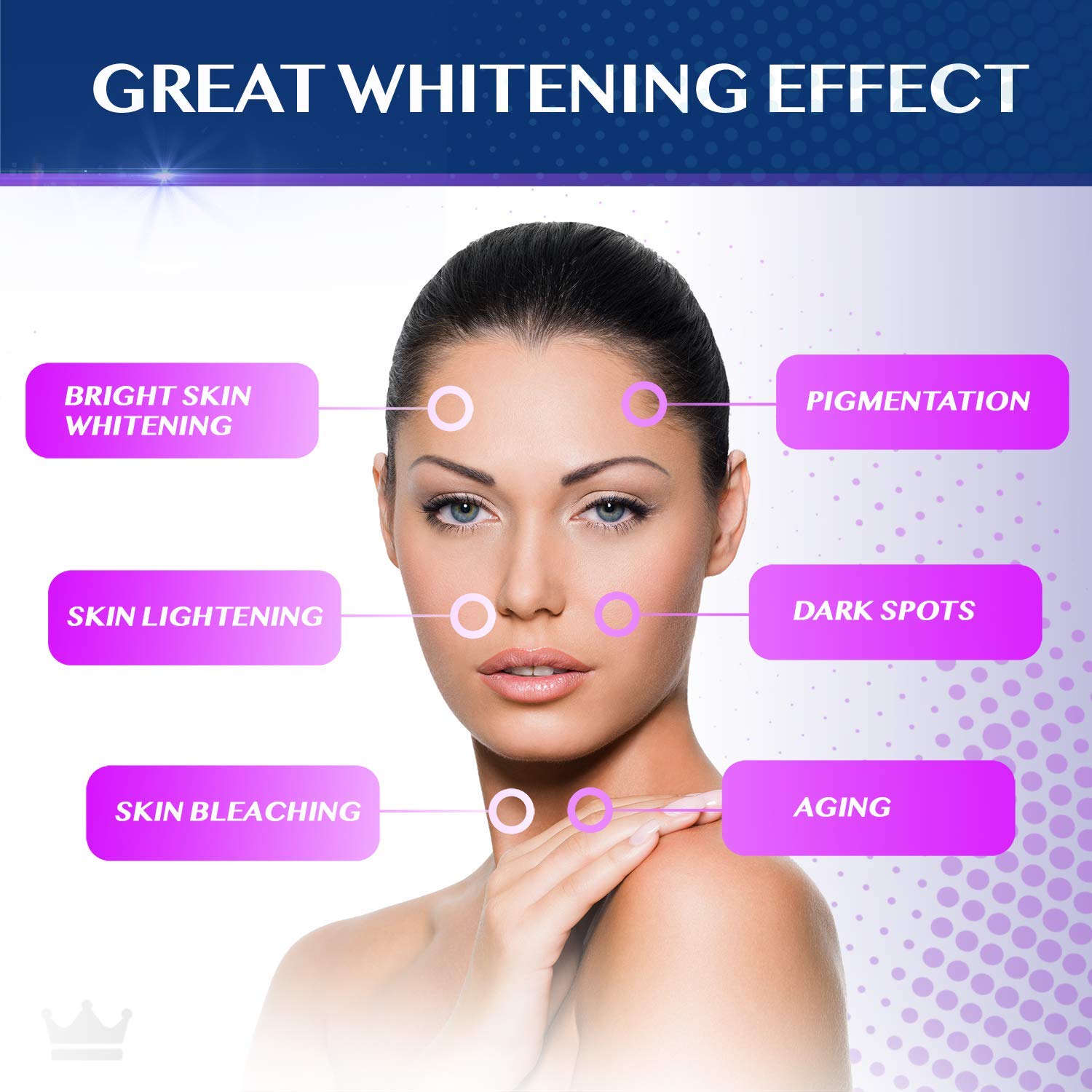 Bocal NORTHERN CROWN COSMETICS avec étiquette, aperçu d'une solution pour taches.