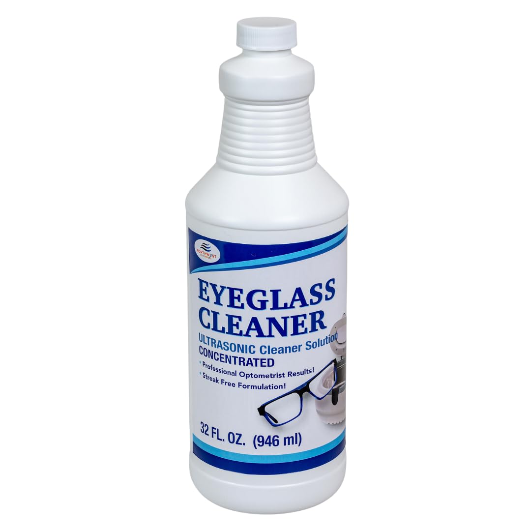 Solution ultrasons NORTHWEST ENTERPRISES, bouteille pour lunettes, nettoyage en profondeur des verres.