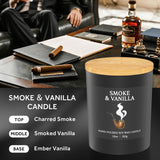 NORVENCE Bougie Smoke & Vanilla, arôme intense, idéale pour le salon ou le bureau.
