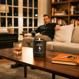 NORVENCE Bougie cadeau au design masculin, emballage noir élégant.