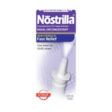 Nostrilla spray nasal utilisé pour dégager les passages nasaux lors d'un rhume ou d'allergie.
