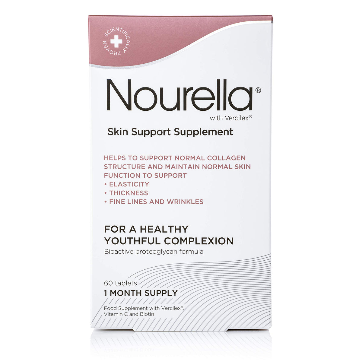 Nourella-bouteille-tablettes : soutien l'élasticité et la densité de la peau.
