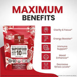 Nourishing Nutrients: mélange-dix-champignons-corps-fructifiant, soutien polyvalent et saveur subtile en boisson.