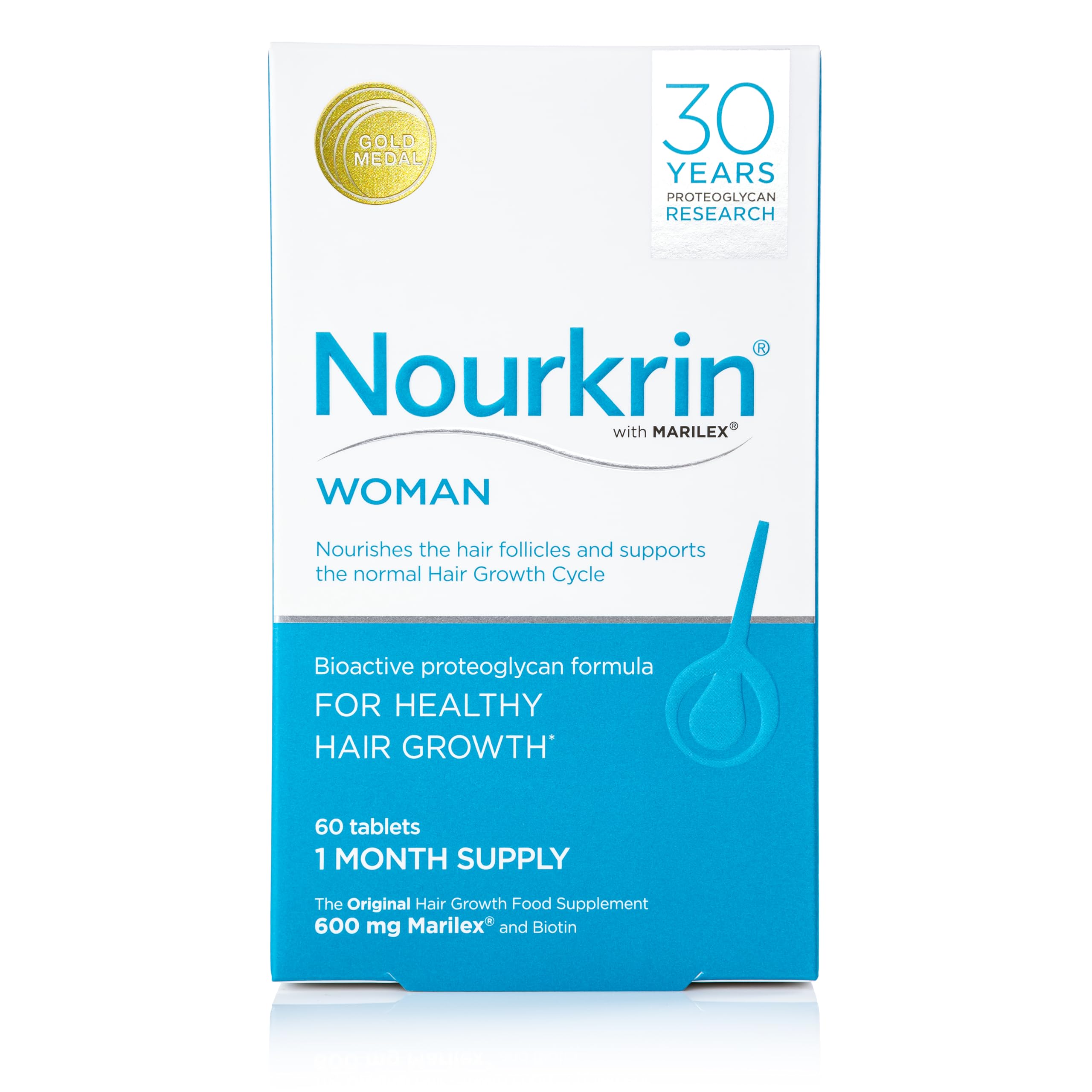 Nourkrin Woman : bouteille pratique pour une prise quotidienne dans votre routine capillaire.