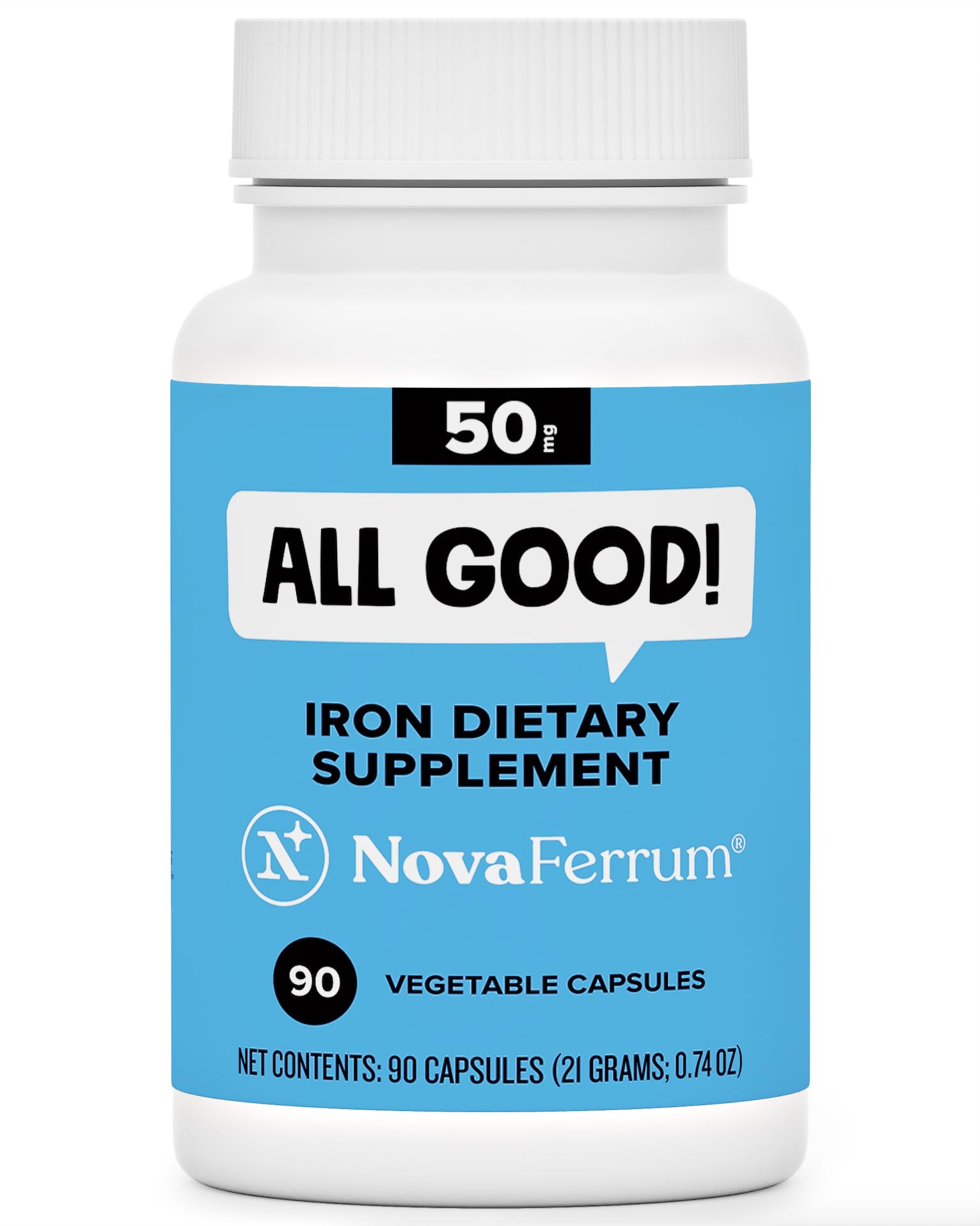NovaFerrum All Good : bouteille de capsules faciles à prendre au quotidien