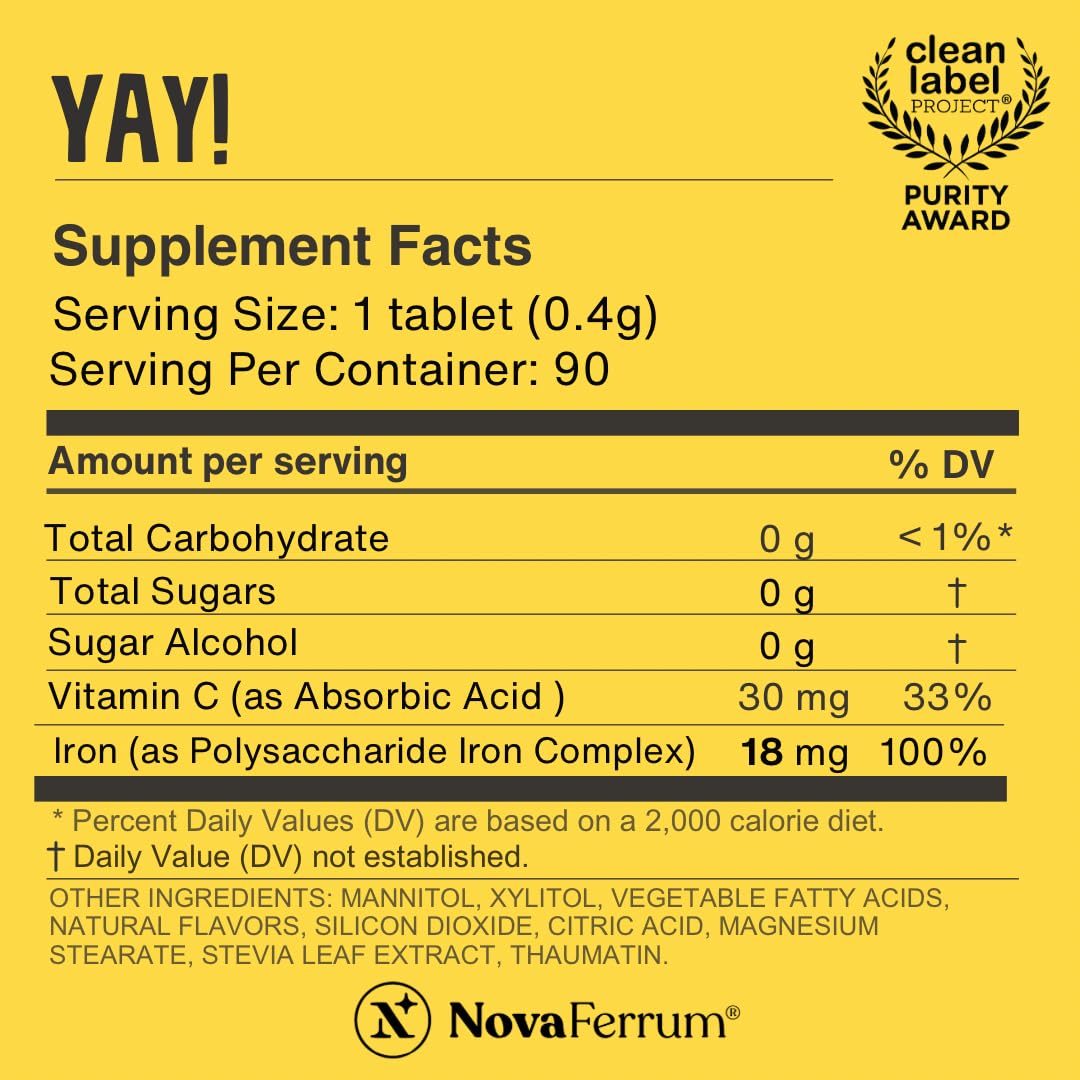 NovaFerrum Yay: étiquette claire indiquant les choix végan et sans gluten.