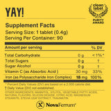 NovaFerrum Yay: étiquette claire indiquant les choix végan et sans gluten.