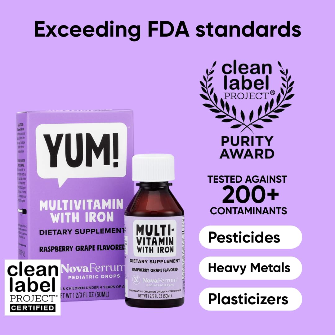 NovaFerrum Yum – étiquette nutrition claire, pour les jeunes enfants.