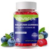 Gomme Novafun Mélatonine en bouteille, saveur myrtille, idéal pour le soir