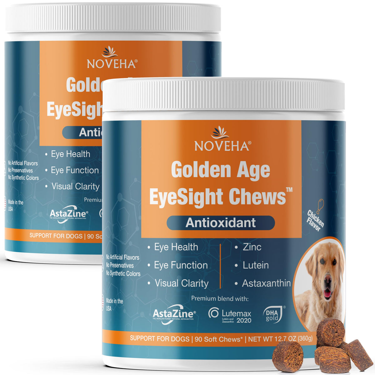 NOVEHA 180 friandises molles poulet pour chiens, soutien potentiel des articulations et de l’immunité