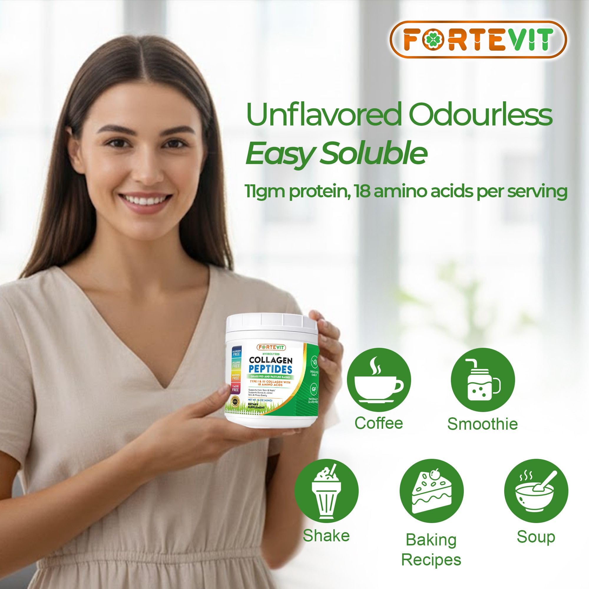 NOVONEX FORTEVIT: poudre hydrolysee Type I et III pour absorption efficace.