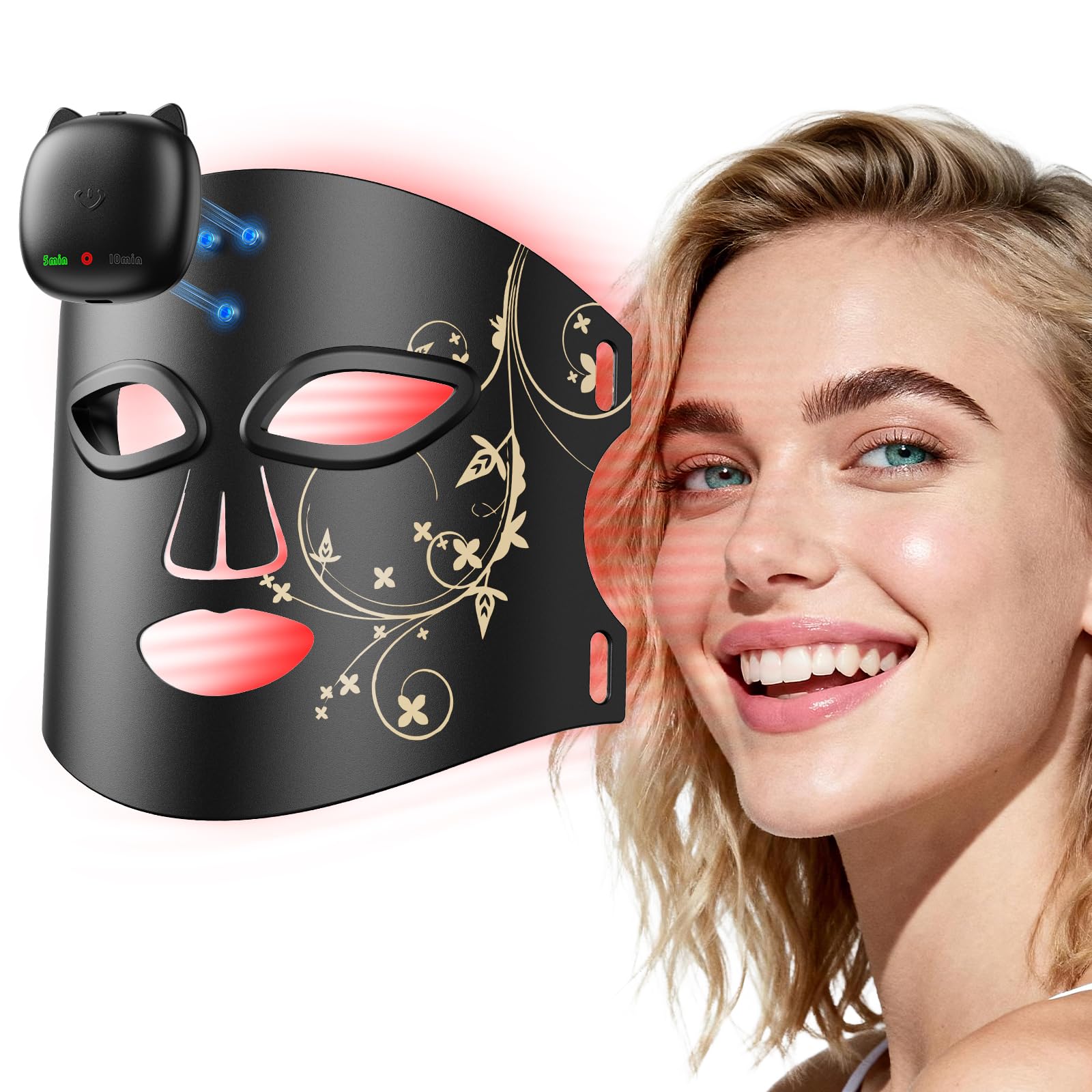 Novurial masque lumière rouge visages pour une couverture homogène