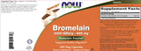 NOW Bromélaïne: étiquette et emballage, produit vegan et pur.