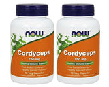 NOW Foods Cordyceps 750 mg — Bouteille et emballage, soutien potentiel à l'énergie au quotidien.
