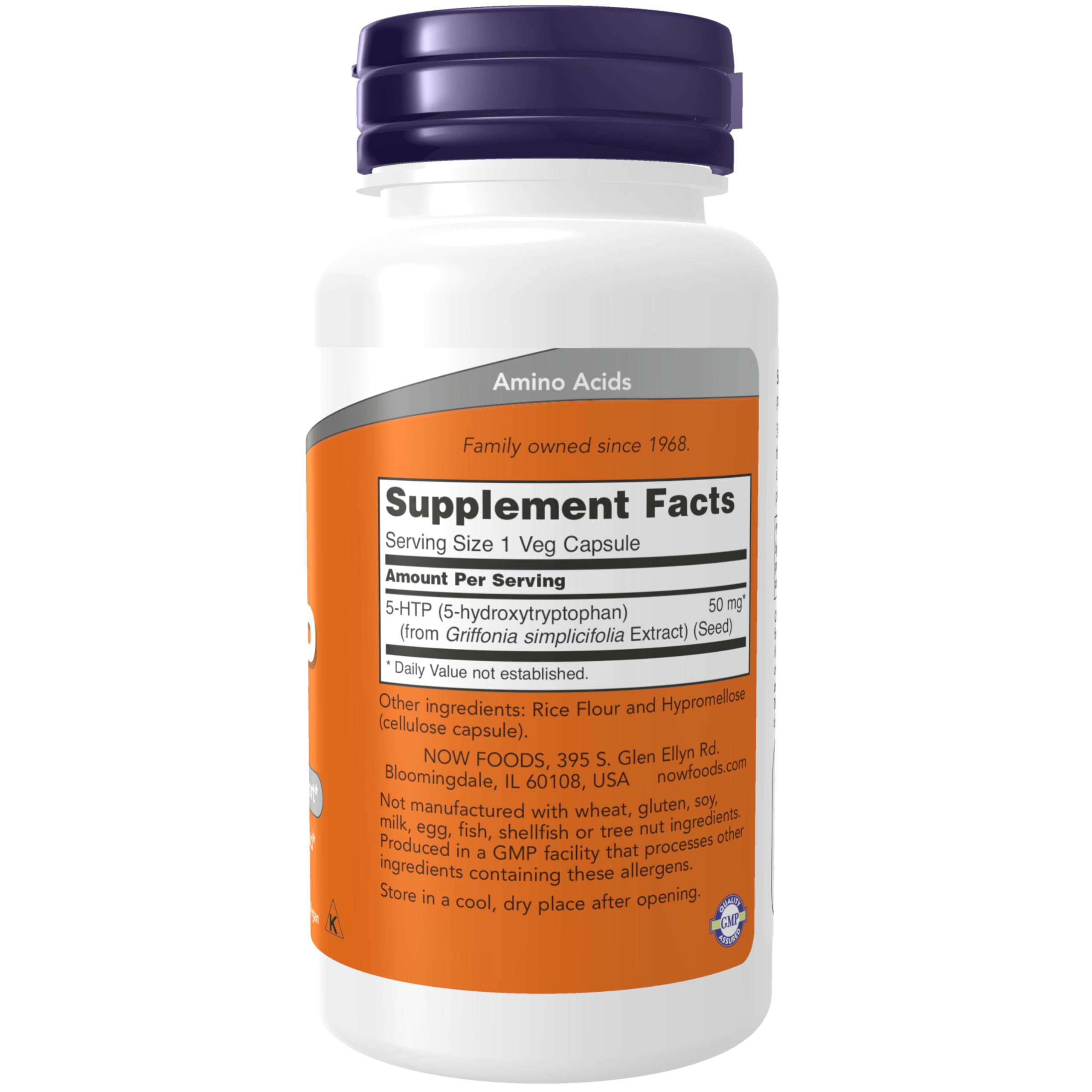 NOW Foods 5-HTP: capsules dans le bocal, utilisation pratique au quotidien.