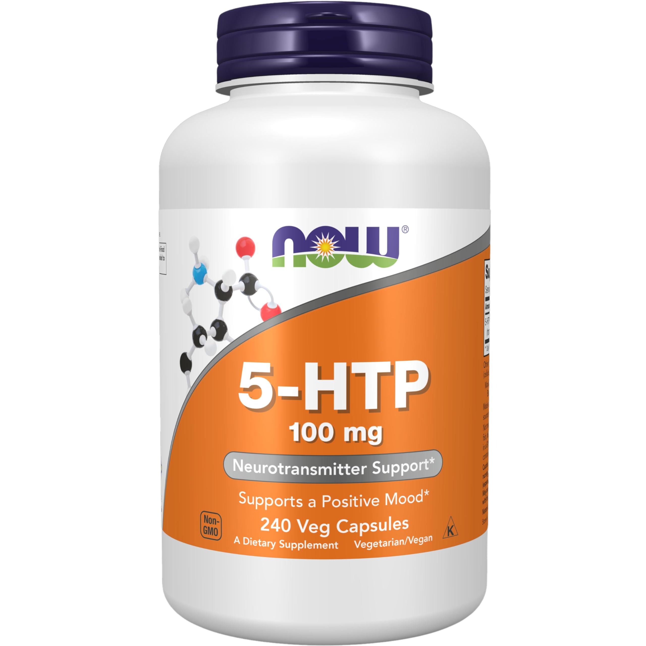 NOW Foods 5-HTP: bouteille et capsules véganes, soutien des neurotransmetteurs