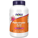 NOW Foods acide pantothenique 500 mg capsules, soutien potentiel du metabolisme des nutriments.