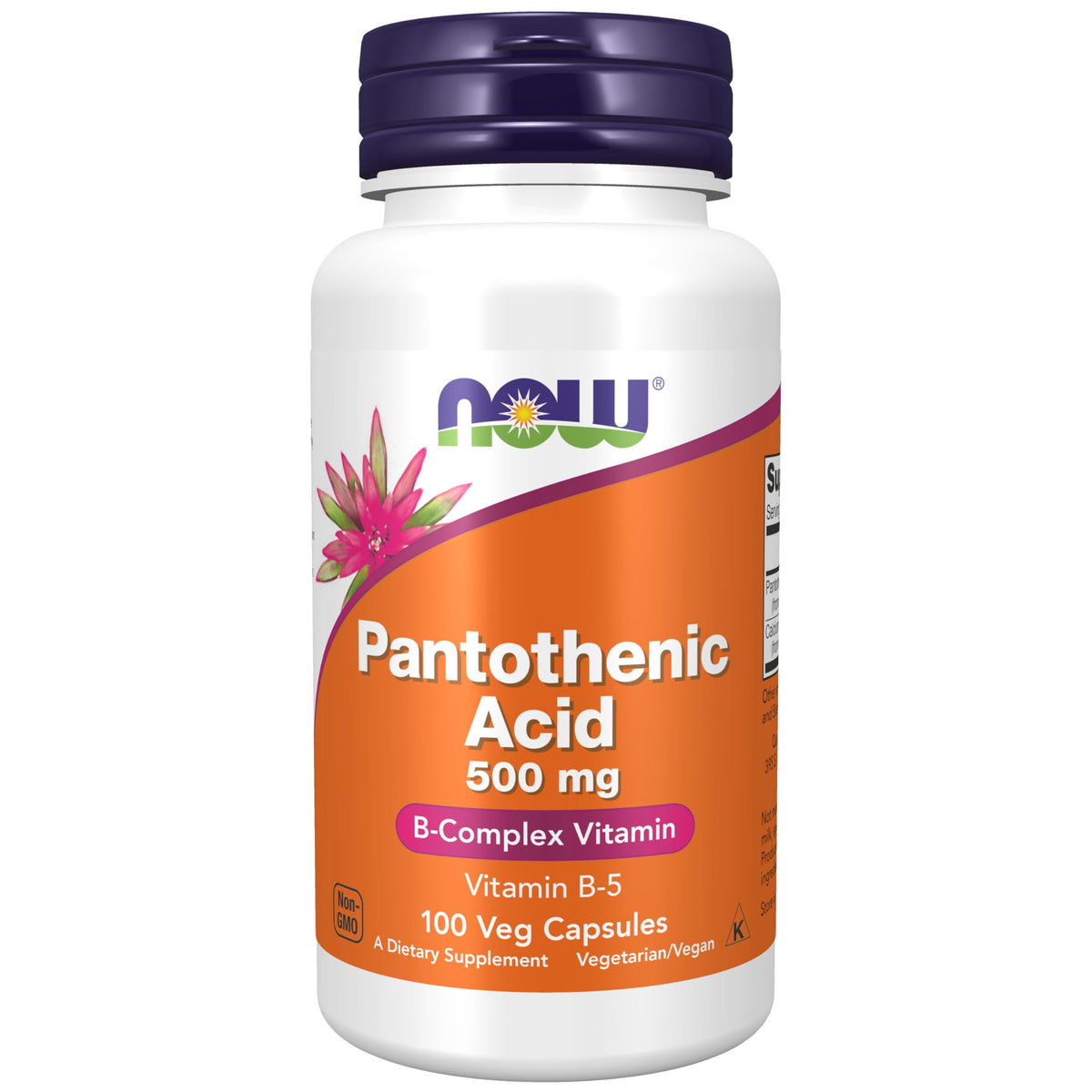 NOW Foods Acide pantothénique – bouteille de capsules, soutien potentiel au métabolisme énergétique.