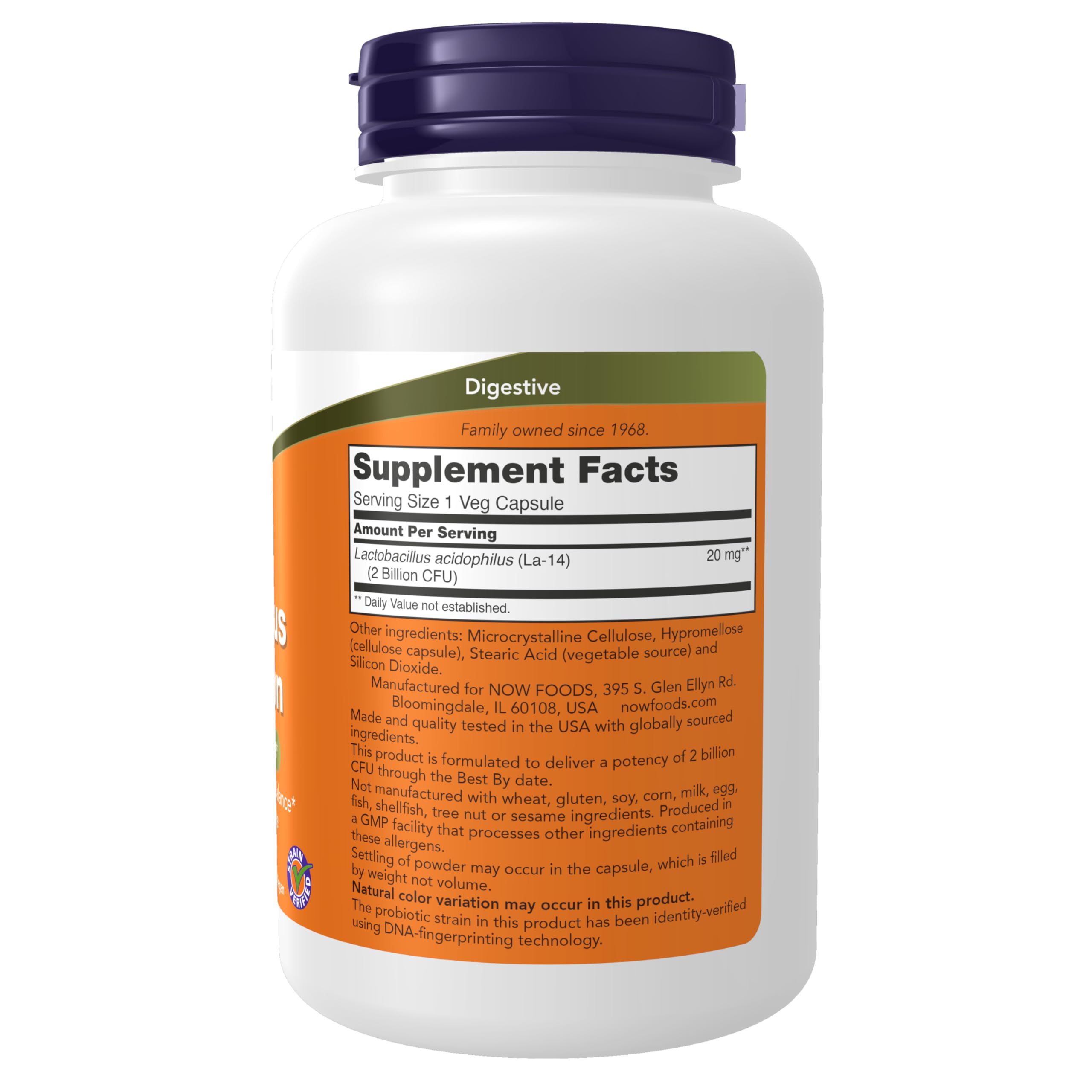 NOW Foods Acidophilus capsules: dose pratique pour soutenir l'équilibre Probiotiques quotidien.