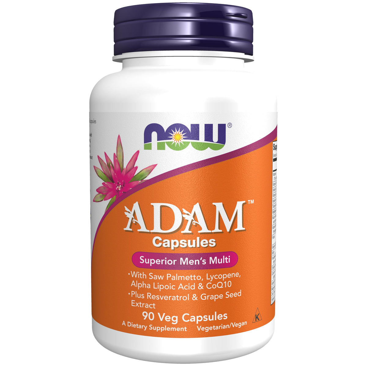 NOW Foods ADAM, bouteille de capsules végétales pour le soutien nutritionnel quotidien