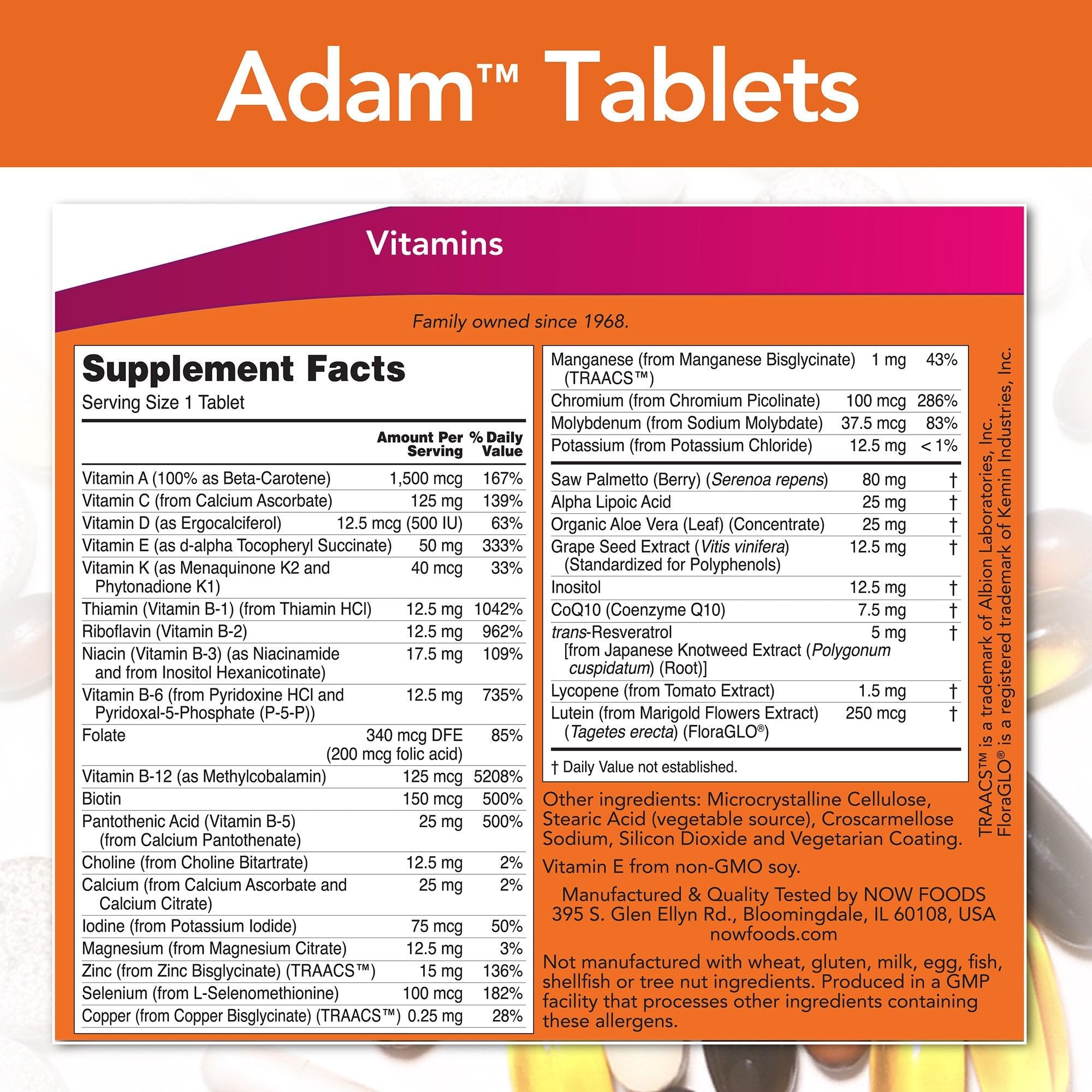 NOW Foods ADAM supérieur multi – composants saw palmetto favorisant l'équilibre hormonal