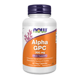 NOW Foods Alpha GPC: flacon de capsules végétales prêt à consommer pour l'acuité mentale.
