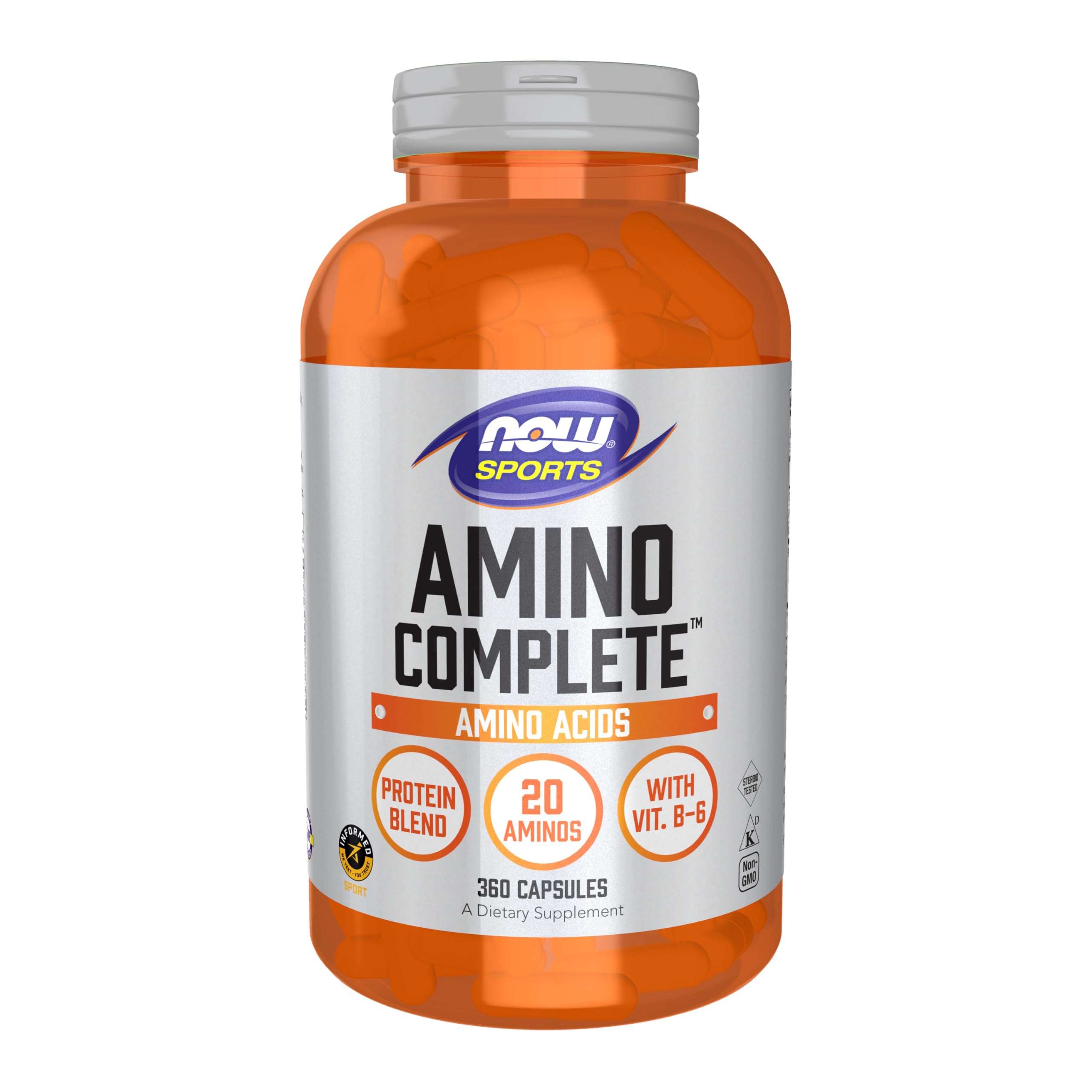 Now Foods Amino Complete – bouteille avec 360 comprimés, soutien potentiel des acides aminés.
