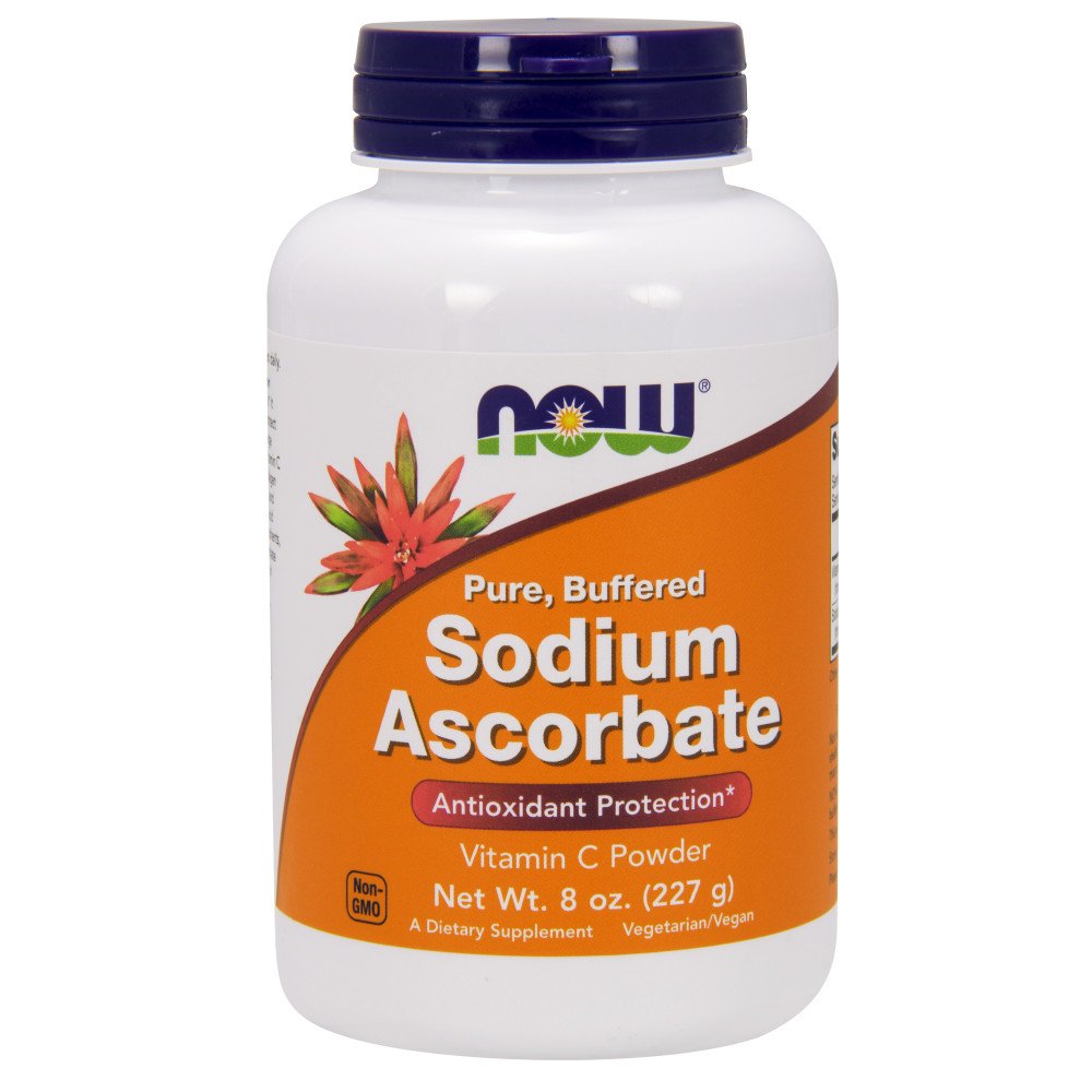 NOW Foods Ascorbate de Sodium, poudre tamponnée, prête à être ajoutée à votre boisson quotidienne.