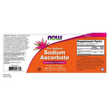 NOW Foods Ascorbate de Sodium, poudre tamponnée, facile à intégrer dans boissons et shakes végétariens.