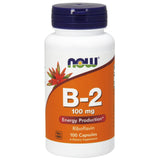 NOW Foods B-2 100 mg dans une bouteille de capsules, pratique pour l'énergie quotidienne.