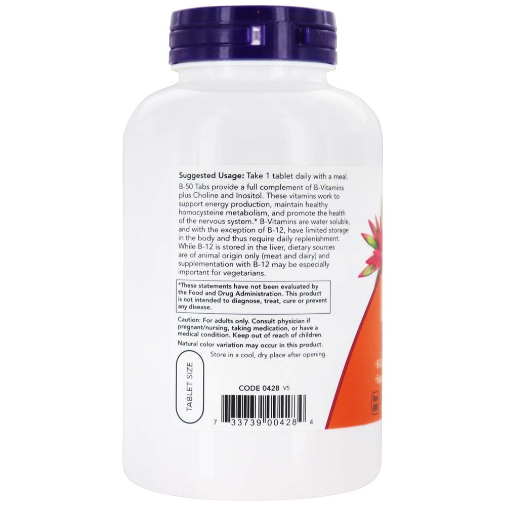 NOW Foods B-50 tablette compacte et facile à prendre