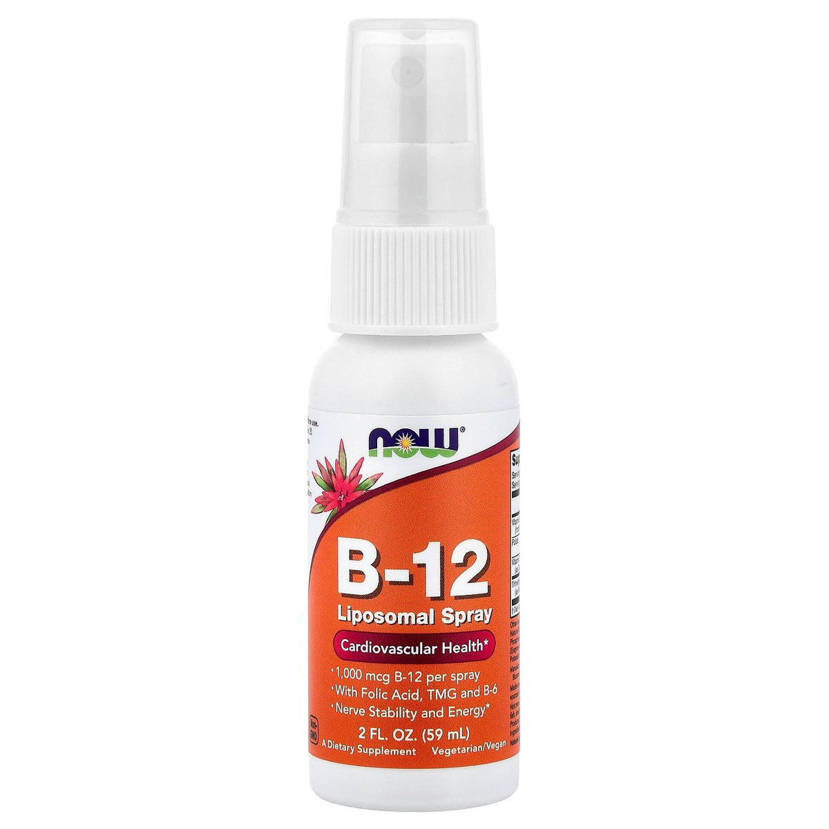 NOW Foods B-12 Lipospray – embout pulvérisateur buccal, soutien potentiel du métabolisme.