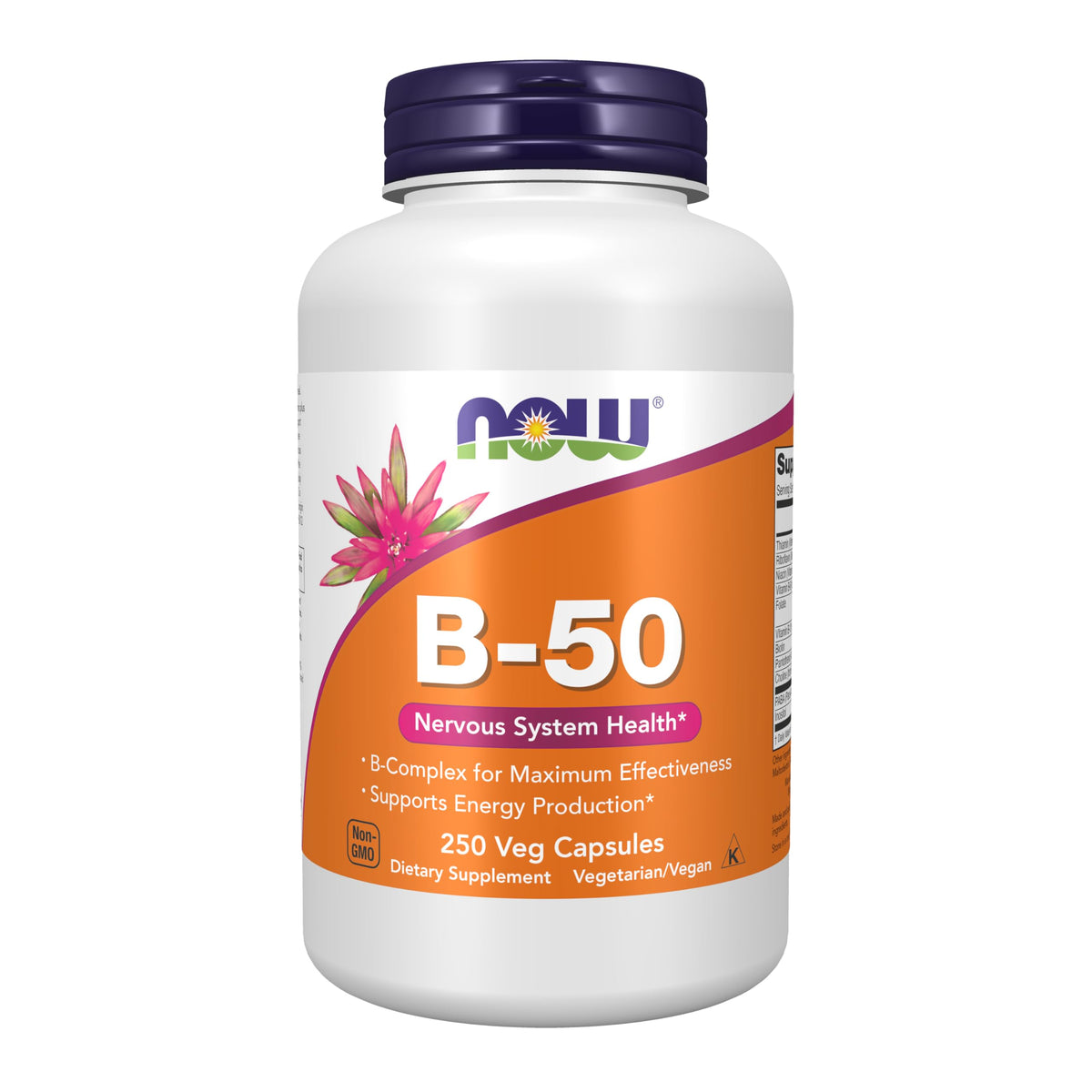 NOW Foods B-50mg, bouteille de 100 capsules, soutien potentiel à l'énergie