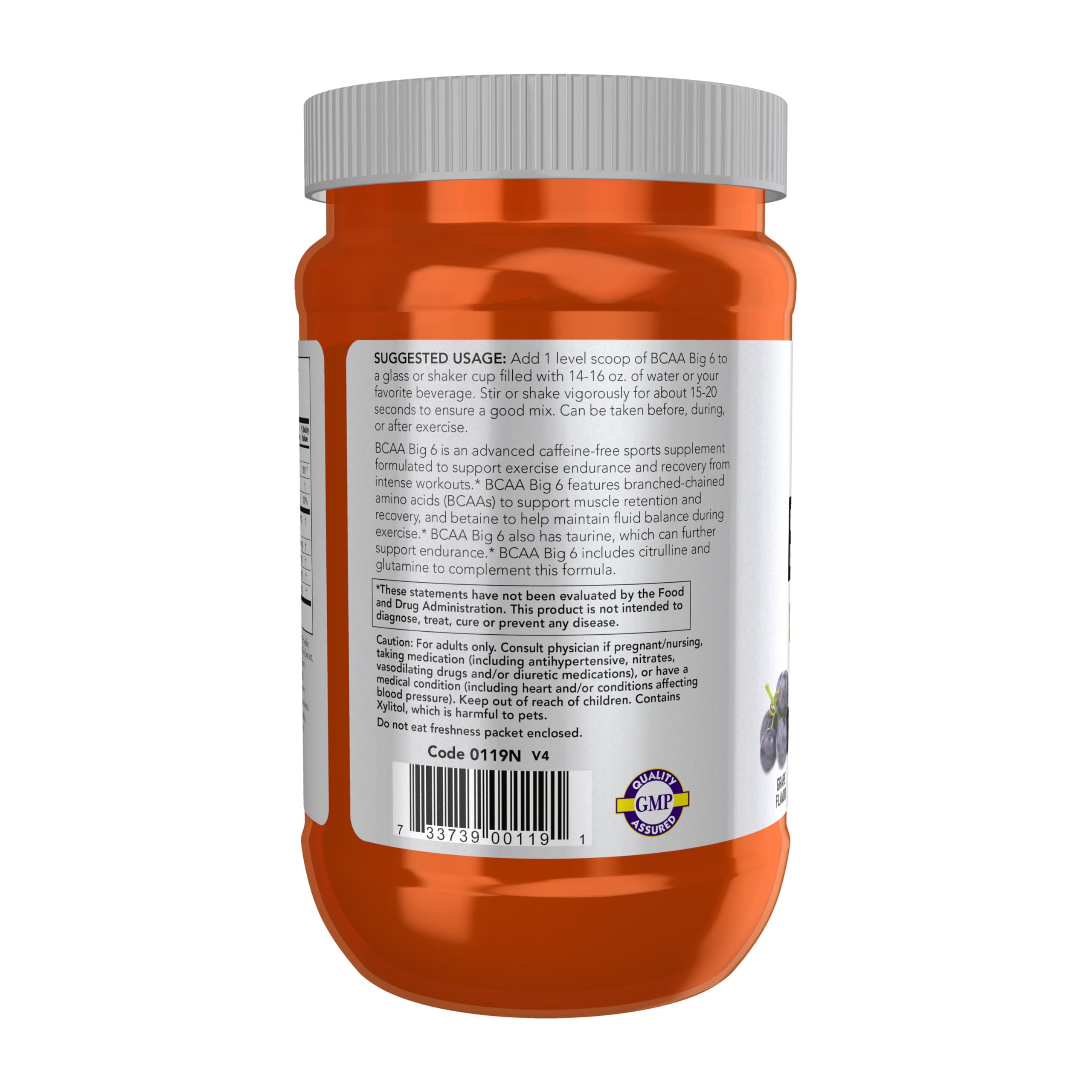 NOW Foods BCAA Big 6 dans un verre d’eau prêt à boire après l’effort