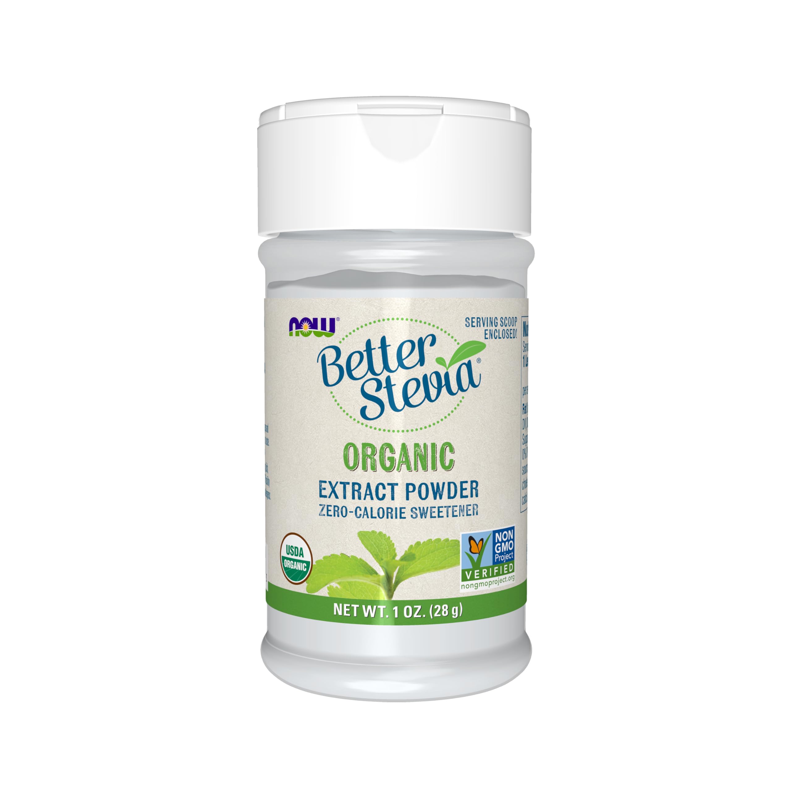 NOW Foods Better Stevia extrait-poudre, parfait pour sucrer boissons chaudes et froides sans calories.