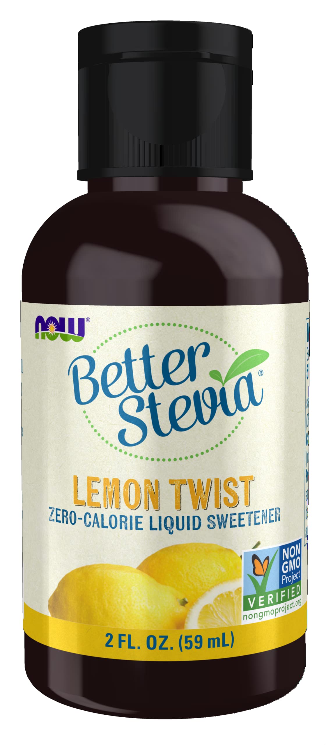 NOW Foods BetterStevia Liquide Citron Twist – bouteille idéale pour boissons sans sucre