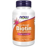 NOW Foods Biotine 10 mg gélules véganes pour énergie et métabolisme des acides aminés.