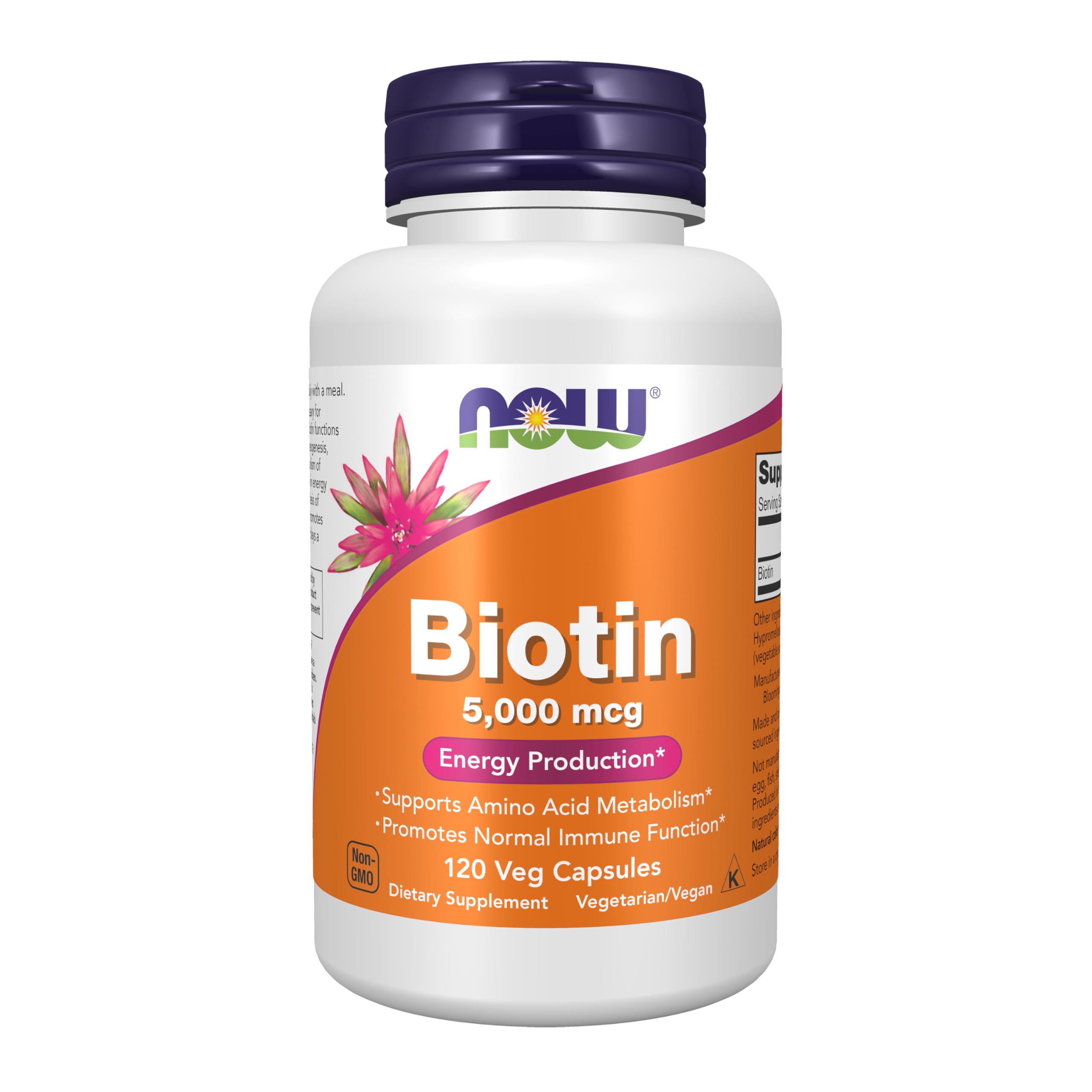 NOW Foods Biotine – bouteille avec gélules, soutien potentiel du métabolisme énergétique