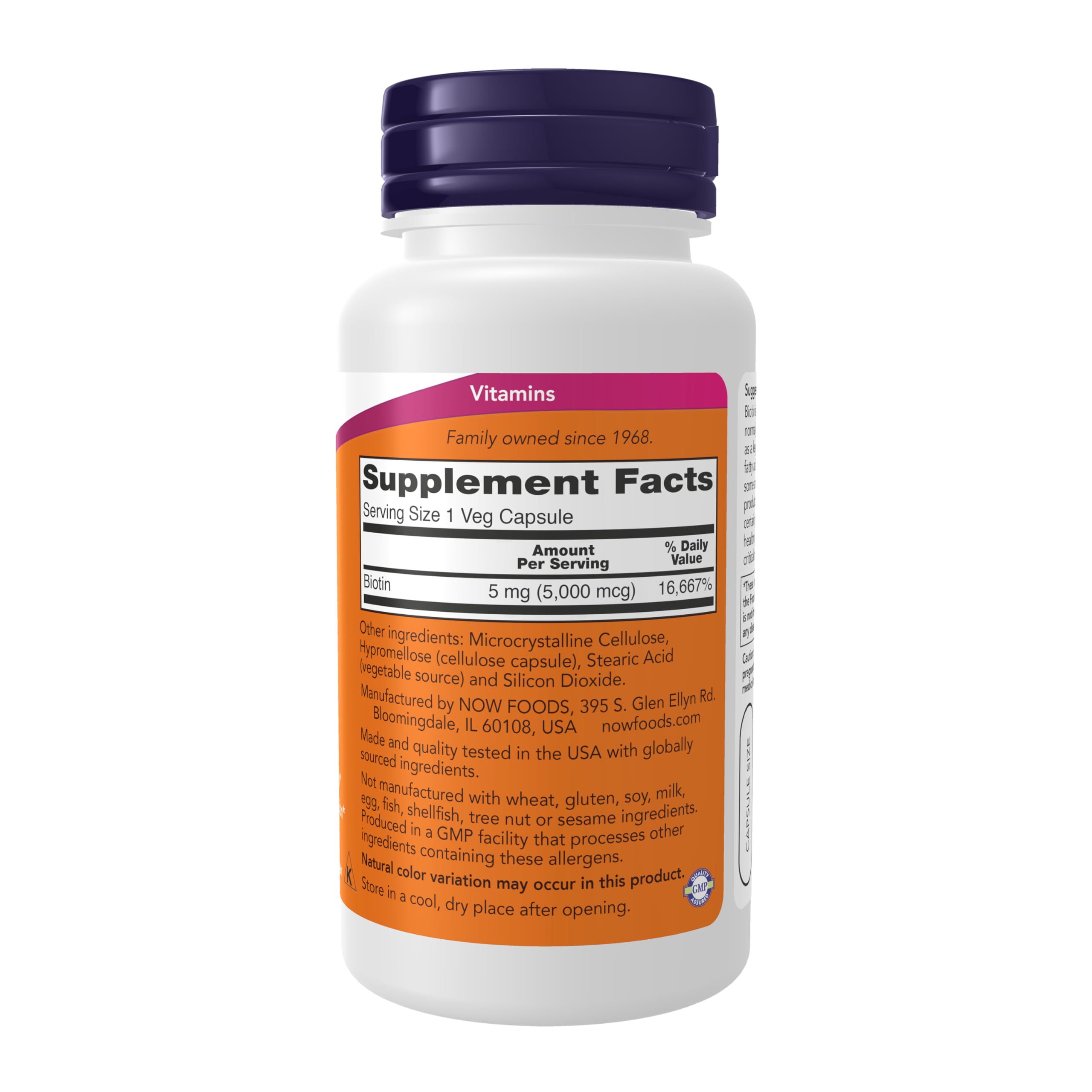 NOW Foods Biotine 5000 mcg favorise le métabolisme des acides aminés