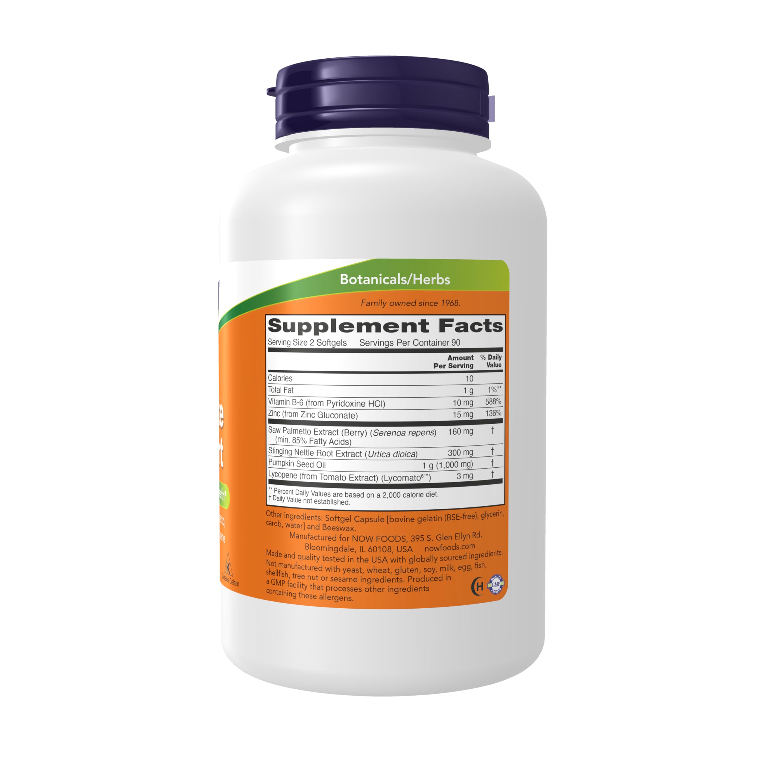 NOW Foods Prostate Support bouteille: format pratique pour prise quotidienne