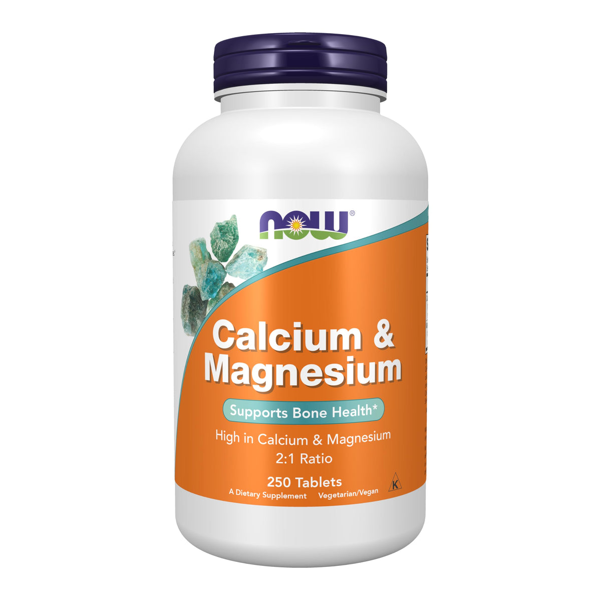 NOW Foods calcium et magnésium ratio 2:1 dans une bouteille de capsules
