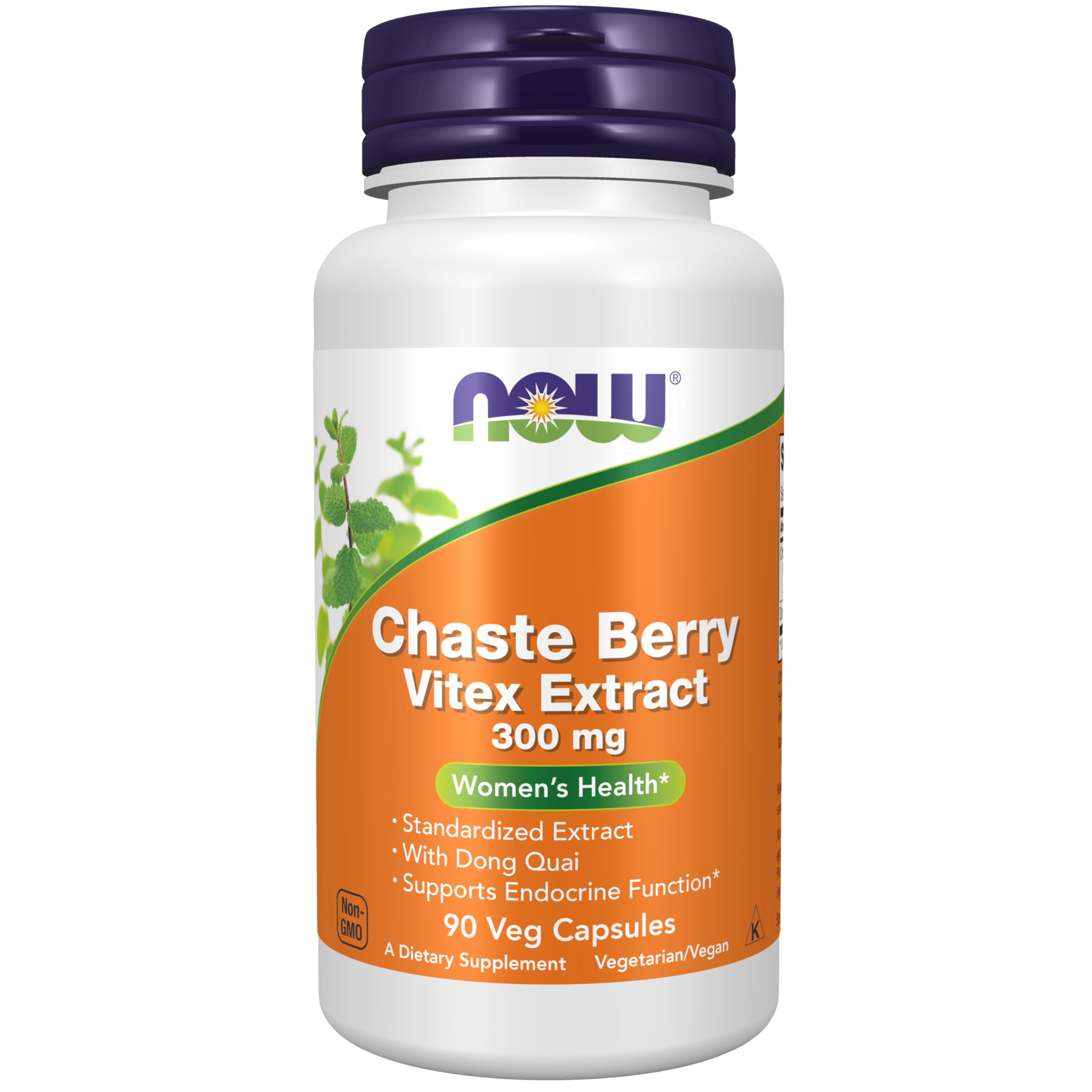 NOW Foods Vitex extrait 300 mg avec Dong Quai, bouteille prête à l'emploi pour routine quotidienne
