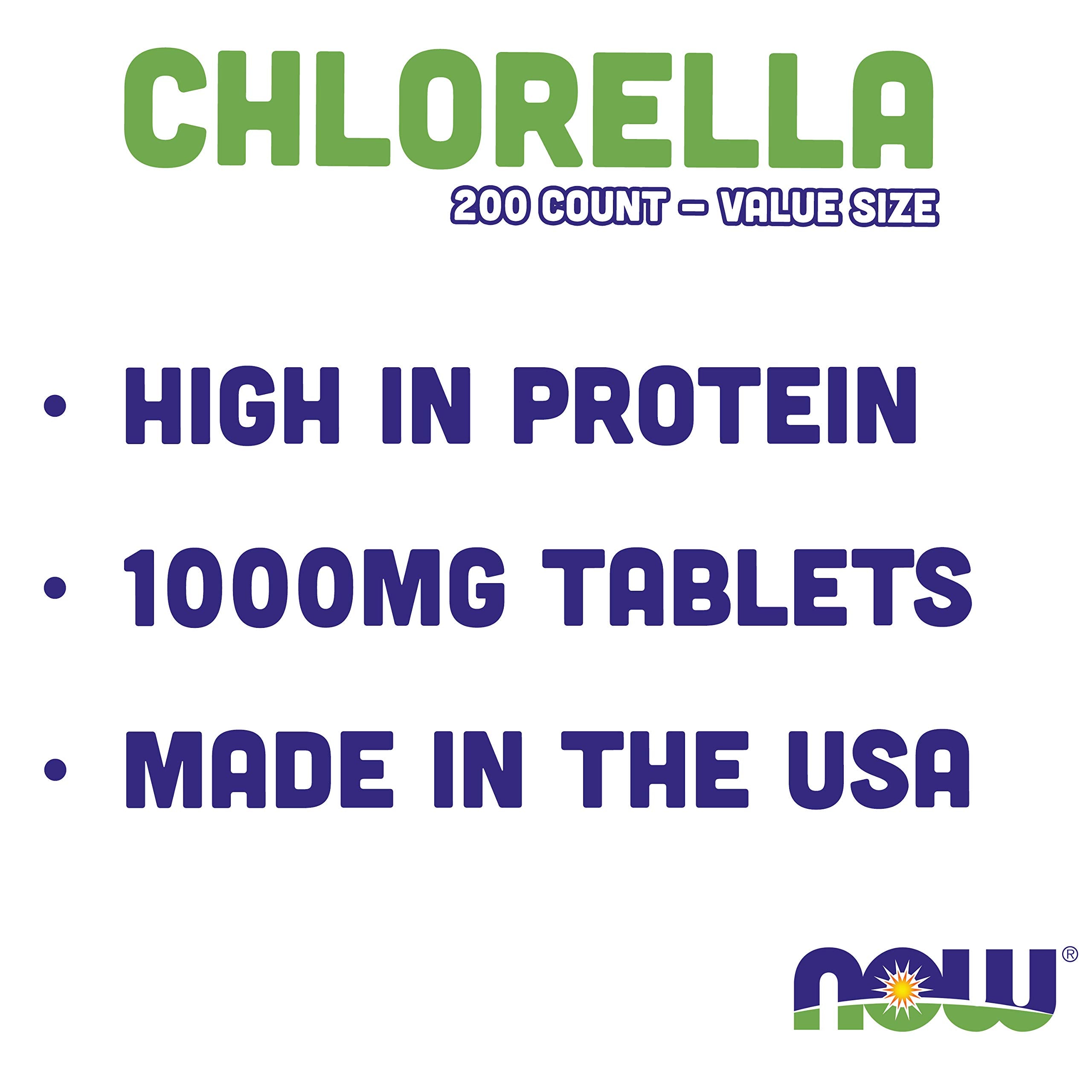 NOW Foods Chlorella, chlorophylle naturelle, utile pour détox et soutien de l organisme.